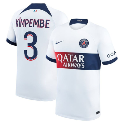 Nike Presnel Kimpembe Paris Saint-germain 2023/24 Stadium Away  Men's Dri-fit Soccer Jersey In White