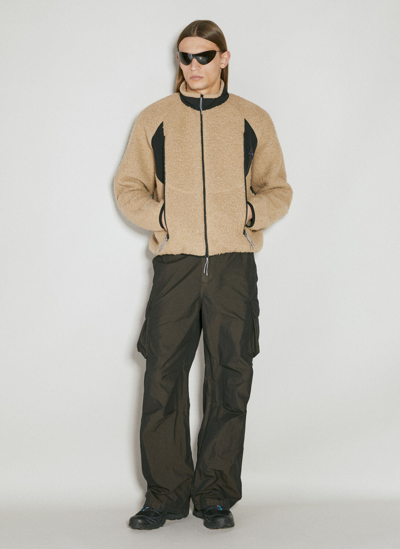 Roa Brown Polar Fleece Zip-up Jacket In Beige
