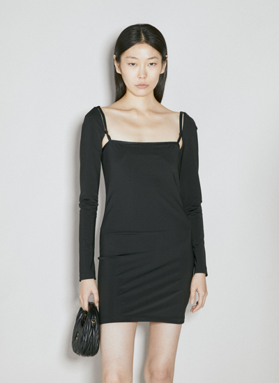Alexander Wang Long Sleeve Mini Dress In Black