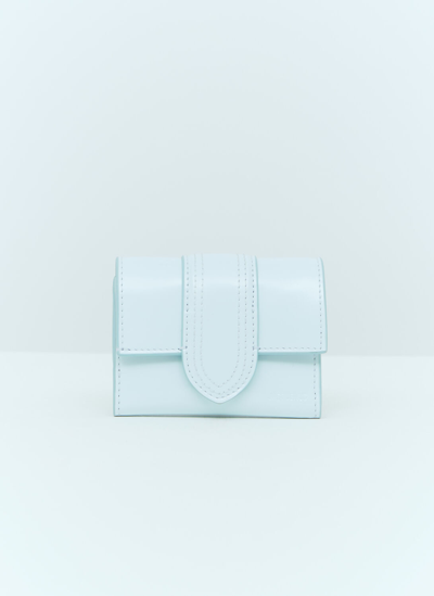 Jacquemus Le Compact Bambino Leather French Wallet In Blue