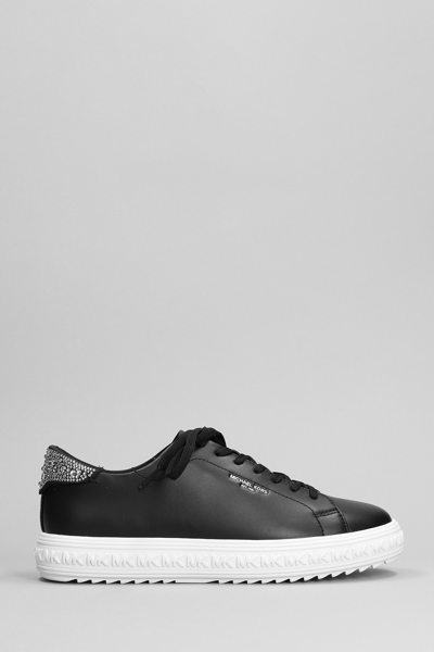 Michael Kors Grove Lake Up Sneakers In Black Leather And Fabric