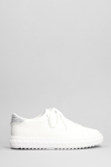 MICHAEL KORS GROVE LAKE UP SNEAKERS IN WHITE LEATHER AND FABRIC