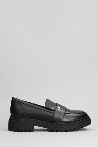 Michael Kors Parker Lug Loafer Loafers In Black Leather