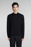 Low Brand Black Crew Neck Pullover In Virgin Wool Man In Black