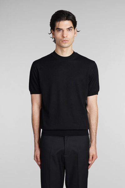 Low Brand Crew-neck Merino Wool T-shirt In Black