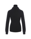 MONCLER BLACK TURTLENECK SWEATER IN WOOL AND FLEECE