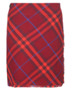 Burberry Woman Mini Skirt Brick Red Size 4 Wool In Red