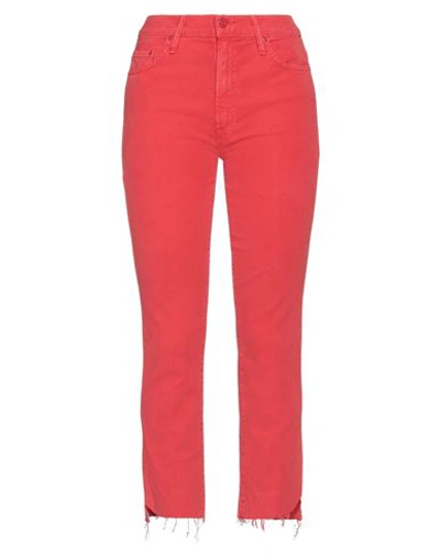Mother Woman Jeans Red Size 24 Cotton, Lyocell, Elastane