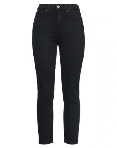 Re/done Woman Jeans Black Size 29 Cotton, Lyocell, Lycra