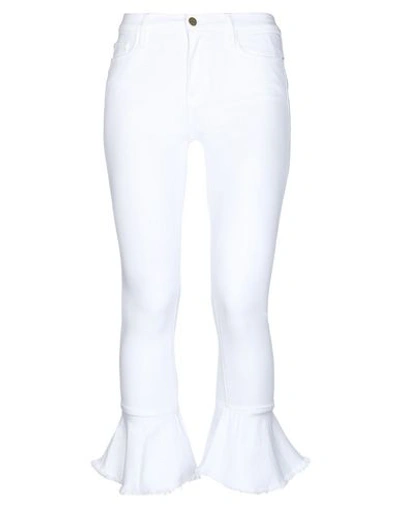 Frame Woman Jeans White Size 28 Cotton, Polyester, Elastane