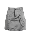 MARCO RAMBALDI MARCO RAMBALDI WOMAN MINI SKIRT GREY SIZE L COTTON, ACRYLIC, POLYAMIDE