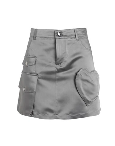 Marco Rambaldi Woman Mini Skirt Grey Size L Cotton, Acrylic, Polyamide