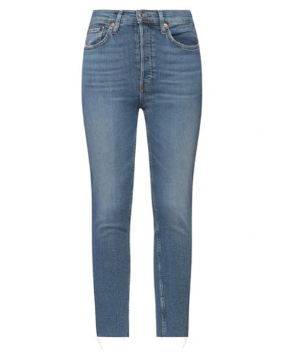 RE/DONE RE/DONE WOMAN JEANS BLUE SIZE 28 COTTON, POLYESTER, ELASTANE