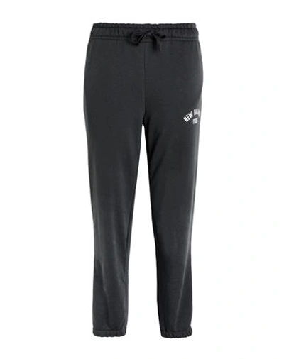 New Balance Essentials Varsity Fleece Pant Woman Pants Charcoal Size L Cotton, Polyester In Grey