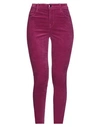 J Brand Woman Pants Mauve Size 24 Cotton, Modal, Polyester, Polyurethane In Purple