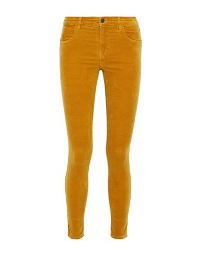 J Brand Woman Pants Ocher Size 23 Cotton, Modal, Polyester, Polyurethane In Yellow