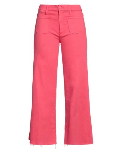 Mother Woman Jeans Fuchsia Size 31 Cotton, Polyester, Elastane In Magenta