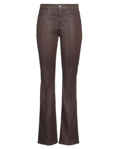 Frame Woman Jeans Dark Brown Size 25 Cotton, Polyester, Elastane