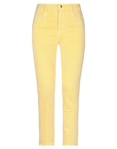 J Brand Woman Jeans Yellow Size 26 Cotton, Elastane