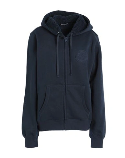 Emporio Armani Woman Sweatshirt Navy Size 2 Cotton, Polyester In Navy Blue