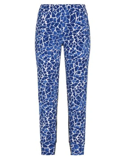 Norma Kamali Woman Cropped Pants Blue Size Xl Polyester, Elastane