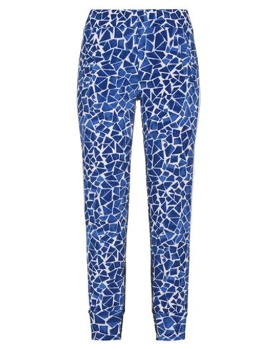 Norma Kamali Woman Cropped Pants Blue Size L Polyester, Elastane