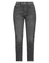 Frame Woman Jeans Charcoal Size 26 Lyocell, Recycled Cotton, Cotton, Elastane In Grey
