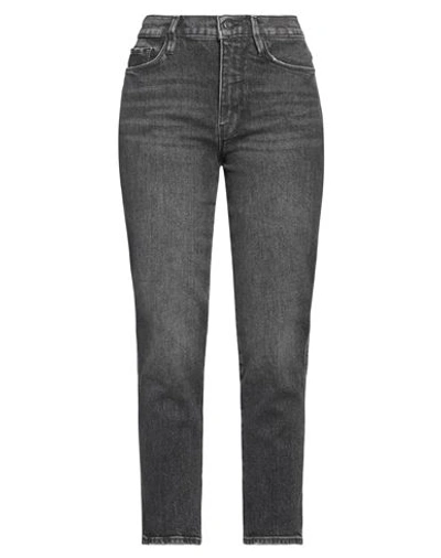 Frame Woman Jeans Charcoal Size 26 Lyocell, Recycled Cotton, Cotton, Elastane In Grey