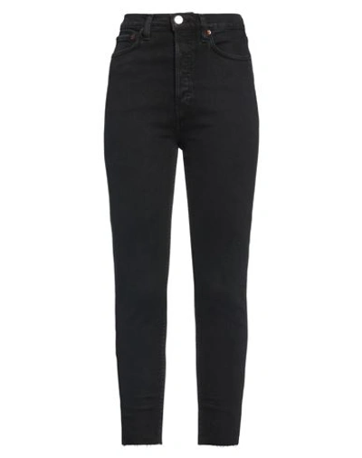Re/done Woman Jeans Black Size 27 Cotton, Lyocell, Lycra