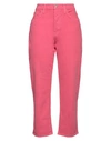 Mother Woman Denim Pants Fuchsia Size 27 Cotton, Elastane In Pink