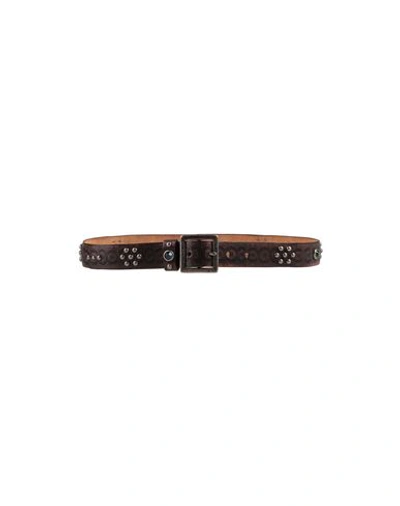 Re/done Woman Belt Dark Brown Size M Soft Leather