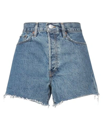 Re/done Woman Denim Shorts Blue Size 27 Organic Cotton