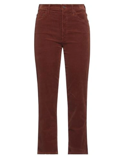 Mother Woman Pants Brown Size 30 Cotton, Polyester, Elastane