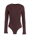 Marco Rambaldi Woman Sweater Chocolate Brown Size L Virgin Wool, Polyamide, Elastane