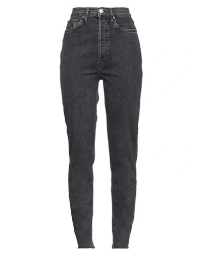 RE/DONE RE/DONE WOMAN JEANS CHARCOAL SIZE 28 COTTON, ELASTANE