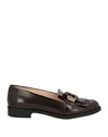 Shop Tod's Woman Loafers Dark Brown Size 7.5 Soft Leather