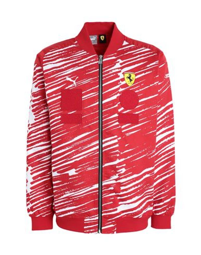 Puma X Ferrari Ferrari X Joshua Vides Race Jacket Man Jacket Red Size Xl Cotton, Polyester