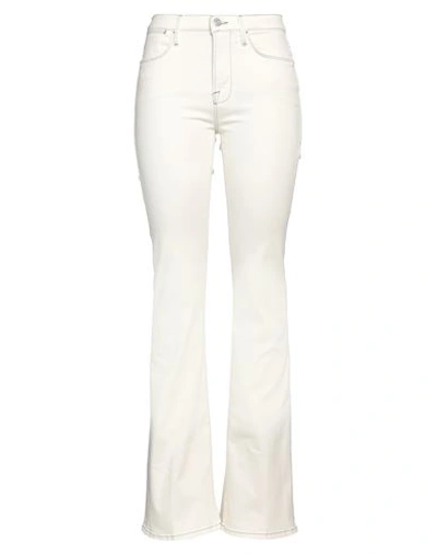 Frame Woman Jeans Ivory Size 28 Cotton, Polyester, Elastane In White