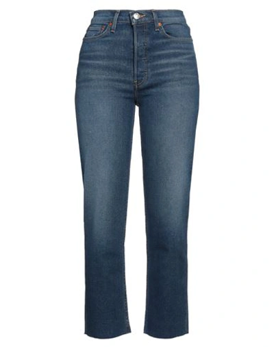 Re/done Woman Jeans Blue Size 30 Cotton, Lyocell, Lycra