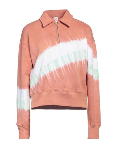 Re/done By Hanes Woman Sweatshirt Salmon Pink Size L Cotton