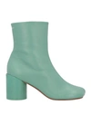 Mm6 Maison Margiela Woman Ankle Boots Sage Green Size 8 Soft Leather