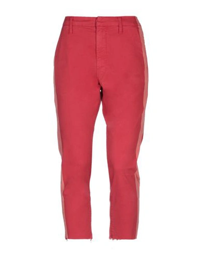 Mother Woman Pants Red Size 31 Cotton, Elastane In Red
