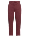 Mother Woman Pants Garnet Size 28 Cotton, Elastane In Red