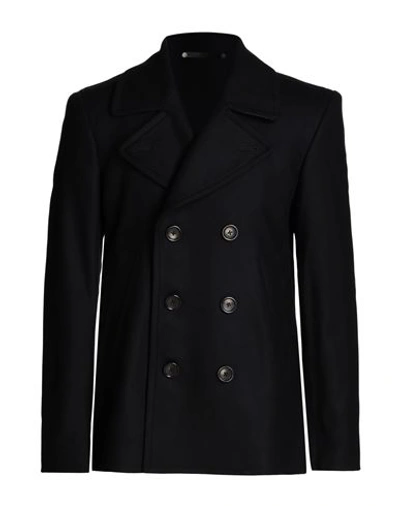 Ps By Paul Smith Ps Paul Smith Man Coat Midnight Blue Size Xxl Wool, Polyamide, Cashmere