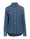 RE/DONE RE/DONE WOMAN DENIM SHIRT BLUE SIZE S COTTON