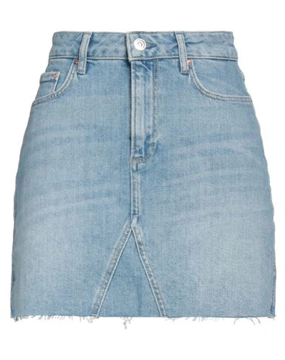 Paige Woman Denim Skirt Blue Size 29 Cotton, Elastane