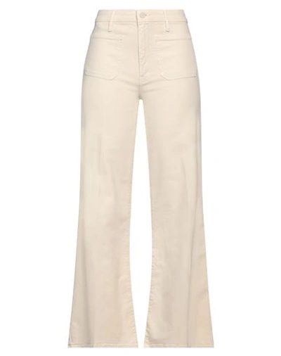 Mother Woman Jeans Cream Size 30 Cotton, Lyocell, Elastane In White