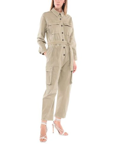 Frame Woman Jumpsuit Military Green Size L Cotton, Recycled Cotton, Elastane