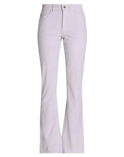 Max & Co . Woman Pants Lilac Size 8 Cotton, Elastane In Purple