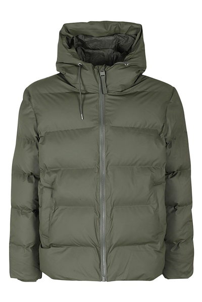 Rains Padded Hooded Jacket In Green